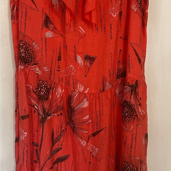 LINEN FLORAL PRINT DRESS - Picture 7 of 10